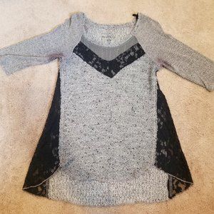 Anthropologie Lace Trimmed Sweater
